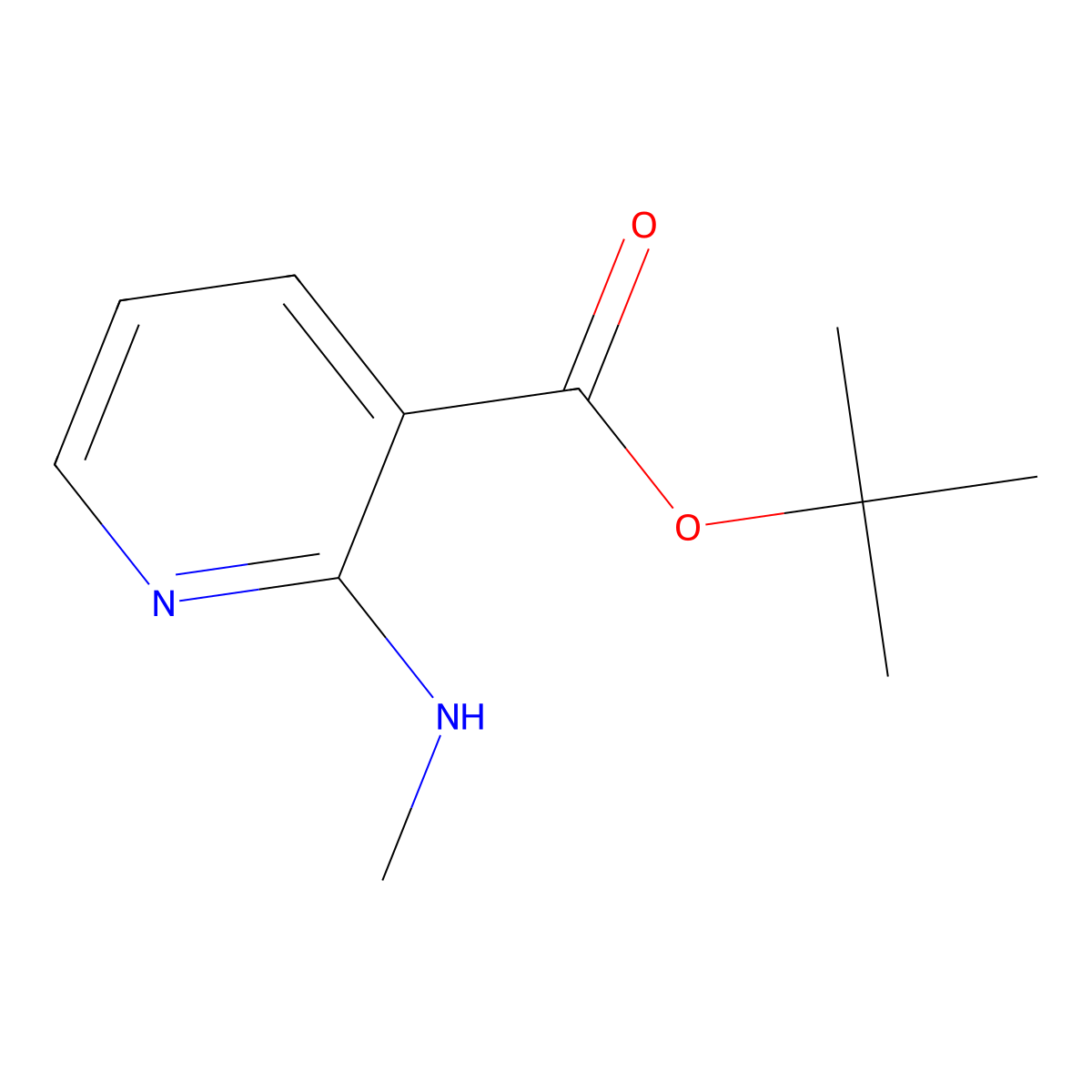 Tert-butyl 2-(methylamino)nicotinate molecular structure, CAS 338990-70-8