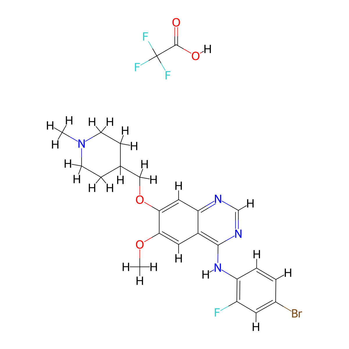 Vandetanib trifluoroacetate molecular structure, CAS 338992-53-3