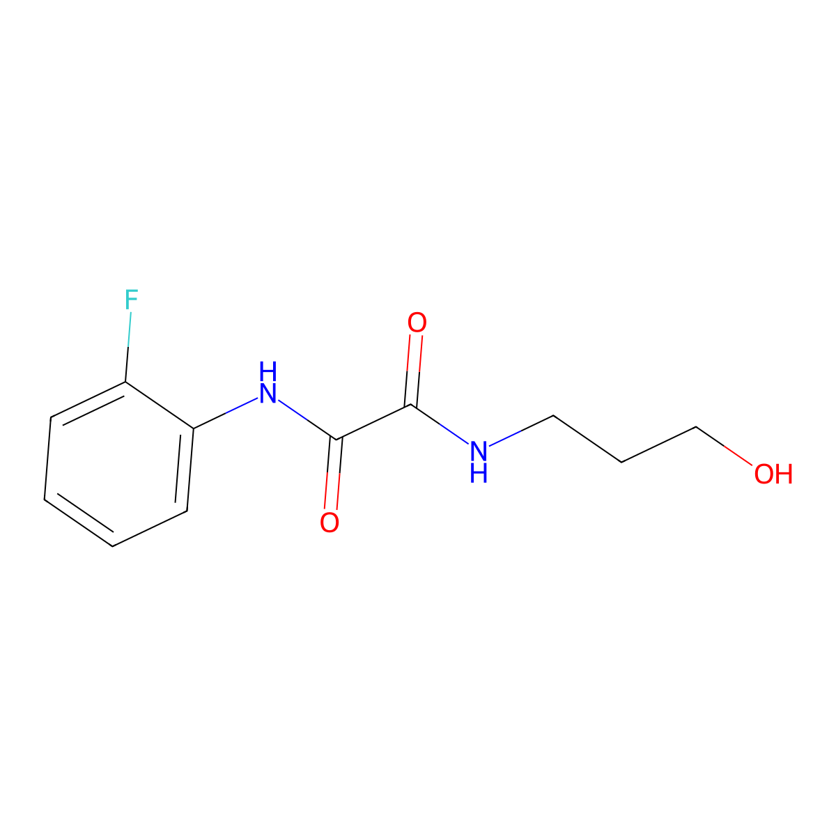N'-(2-fluorophenyl)-N-(3-hydroxypropyl)oxamide molecular structure, CAS 338993-37-6
