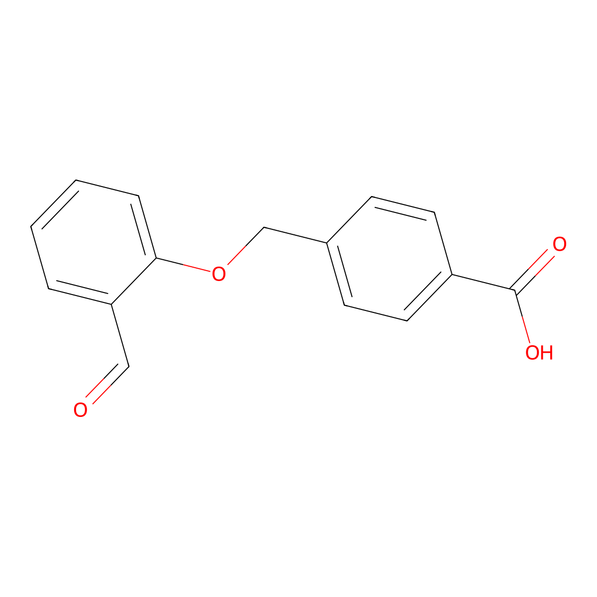 4-((2-Formylphenoxy)methyl)benzoic acid molecular structure, CAS 338994-68-6