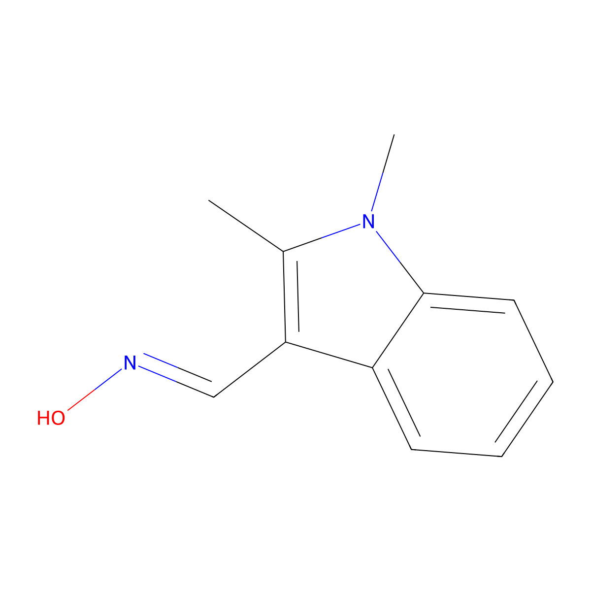 N-[(1,2-dimethylindol-3-yl)methylidene]hydroxylamine molecular structure, CAS 338997-02-7
