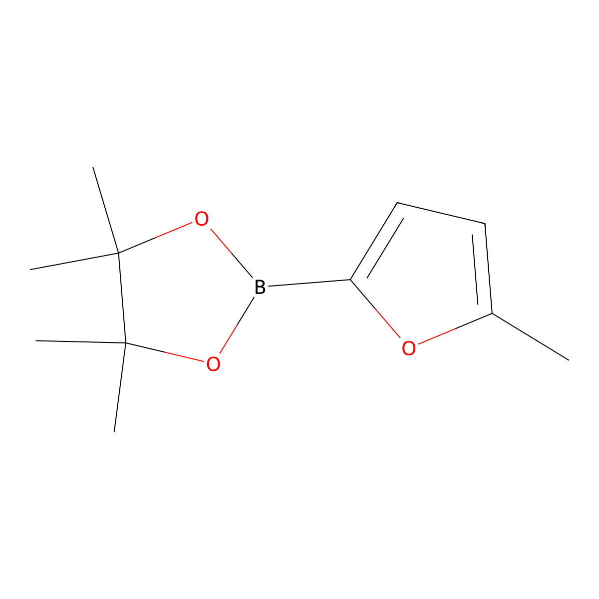 4,4,5,5-Tetramethyl-2-(5-methylfuran-2-yl)-1,3,2-dioxaborolane molecular structure, CAS 338998-93-9