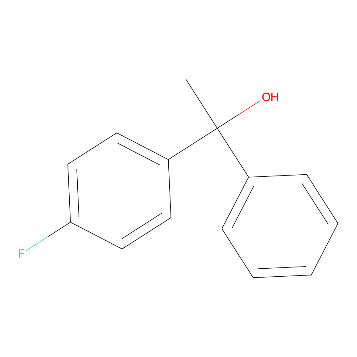4-Fluoro-alpha-methyl-alpha-phenylbenZenemethanol molecular structure, CAS 339-23-1