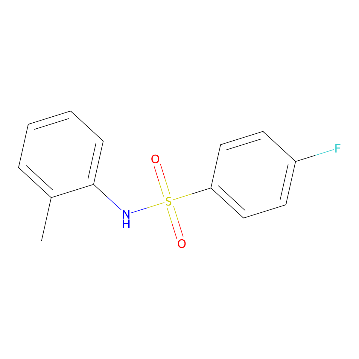 4-fluoro-N-(2-methylphenyl)benzenesulfonamide molecular structure, CAS 339-36-6