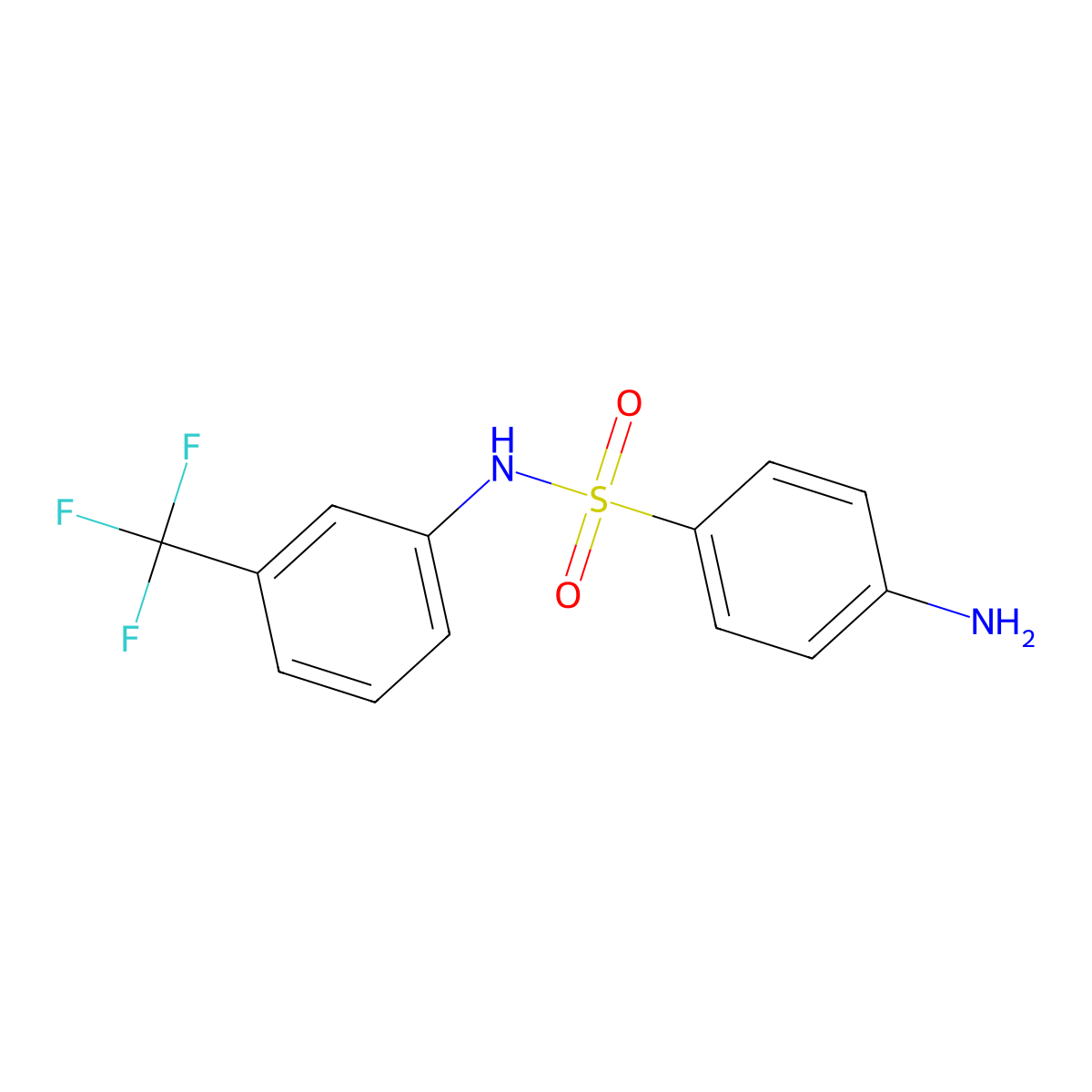 4-Amino-N-[3-(trifluoromethyl)phenyl]benzene-1-sulfonamide molecular structure, CAS 339-40-2