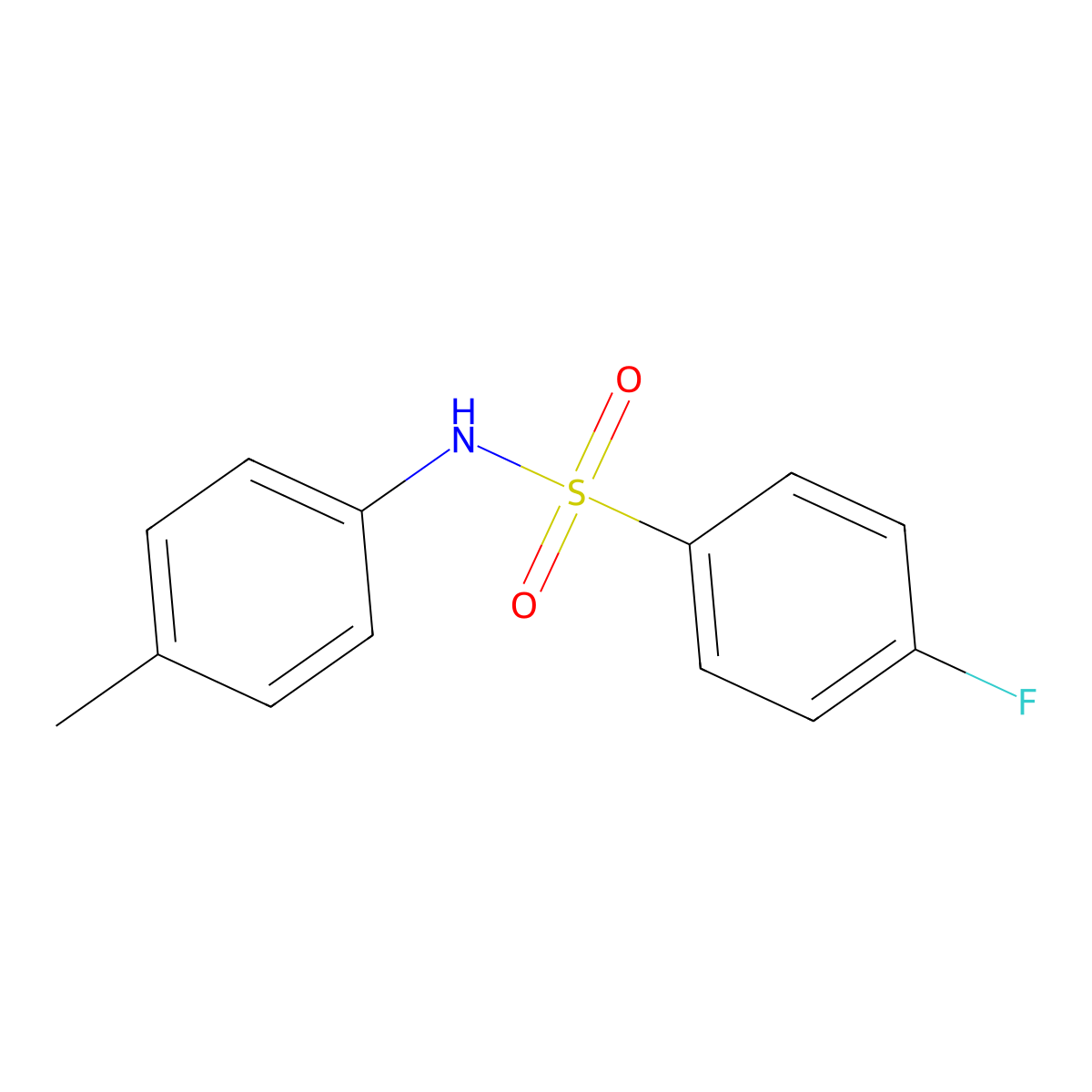 4-Fluoro-N-(4-methylphenyl)benzenesulfonamide molecular structure, CAS 339-41-3