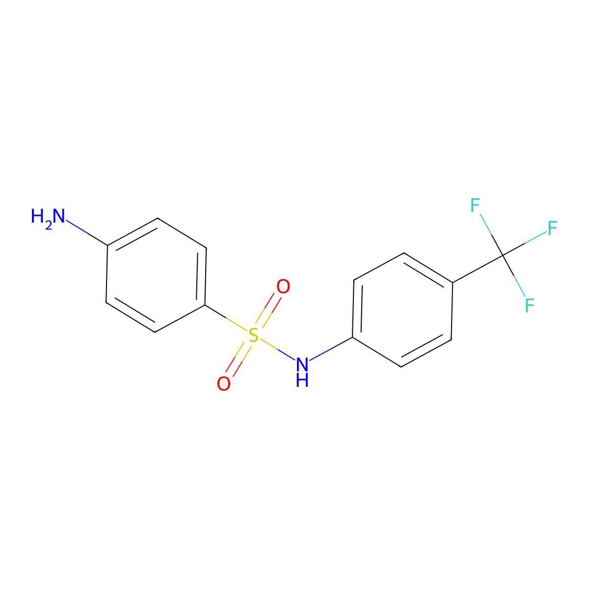 4-amino-N-[4-(trifluoromethyl)phenyl]benzenesulfonamide molecular structure, CAS 339-42-4