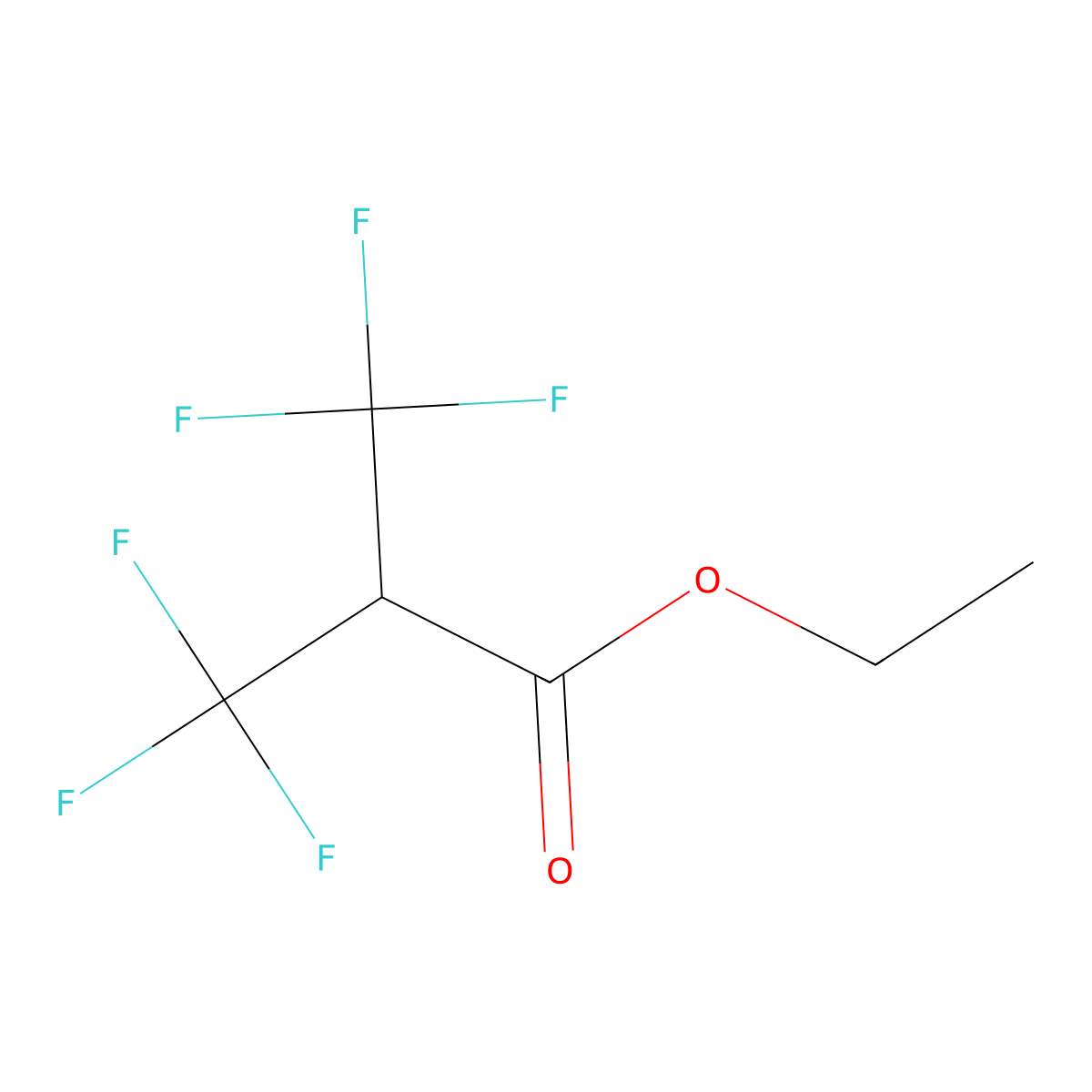 Ethyl 3,3,3-trifluoro-2-(trifluoromethyl)propanoate molecular structure, CAS 339-74-2
