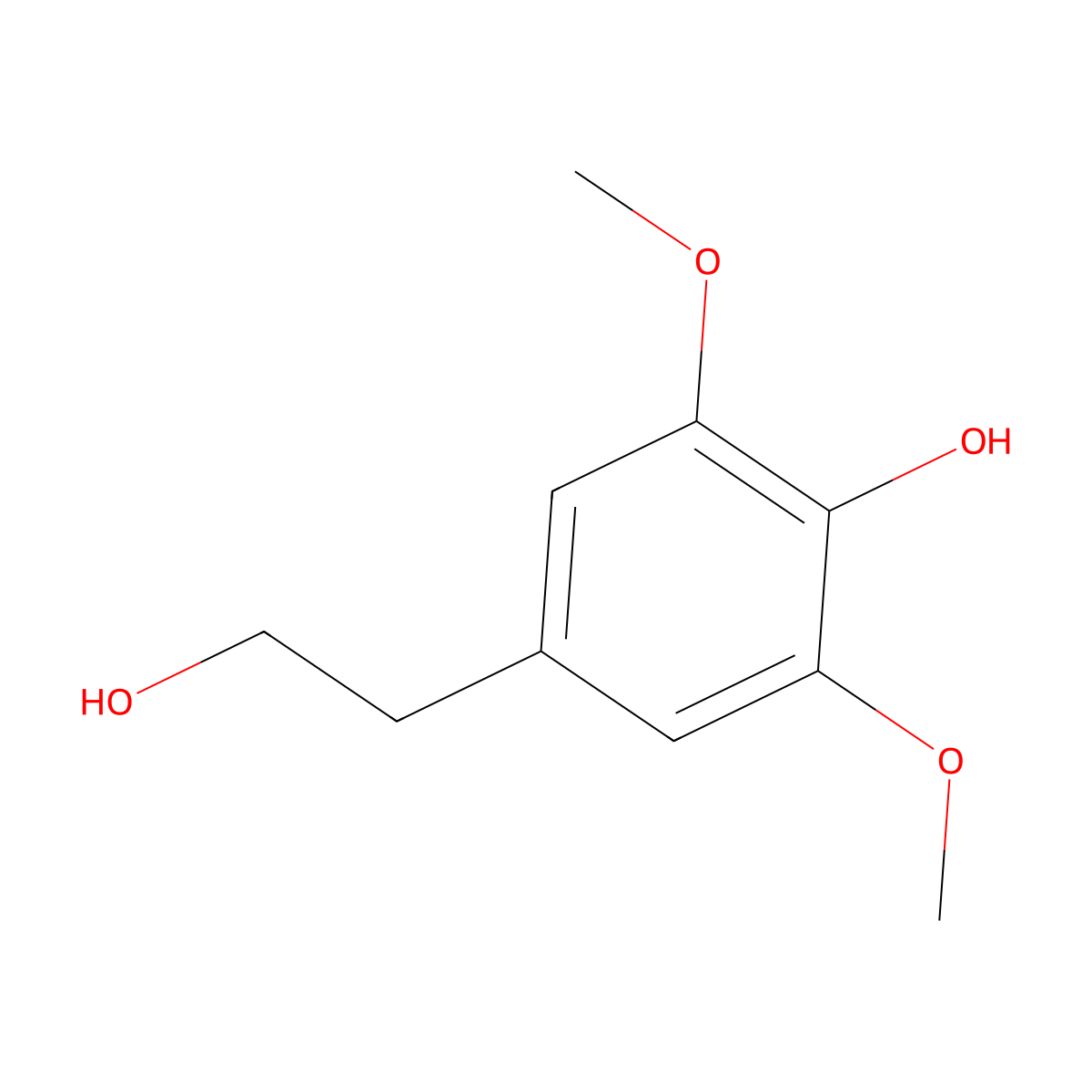 4-(2-Hydroxyethyl)-2,6-dimethoxyphenol molecular structure, CAS 33900-62-8