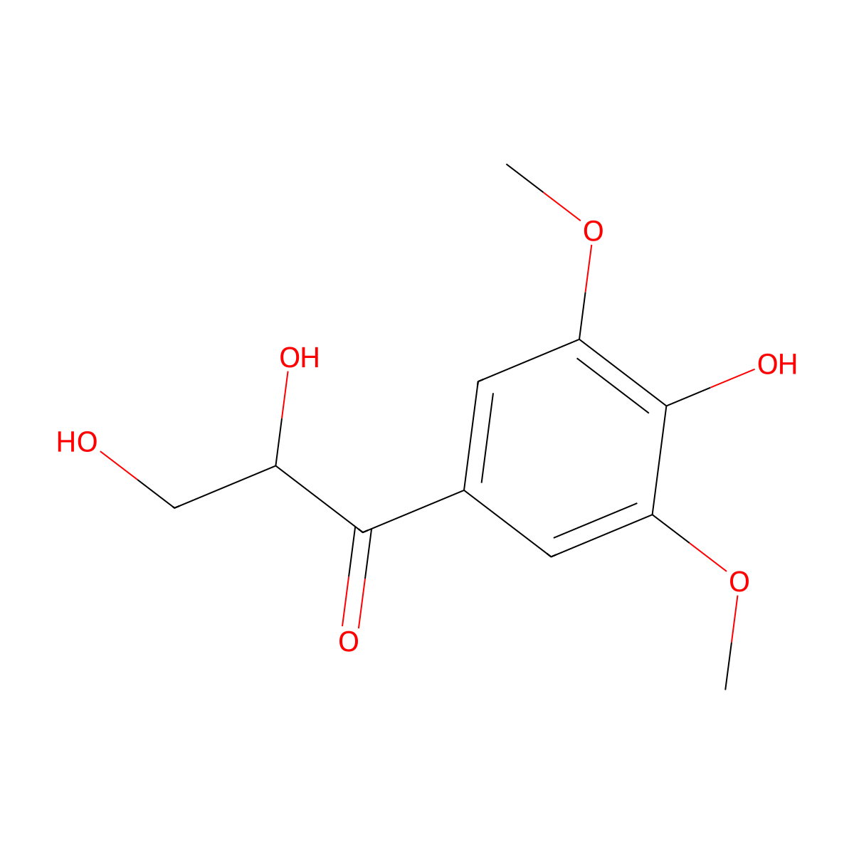 2,3-Dihydroxy-1-(4-hydroxy-3,5-dimethoxyphenyl)propan-1-one molecular structure, CAS 33900-74-2