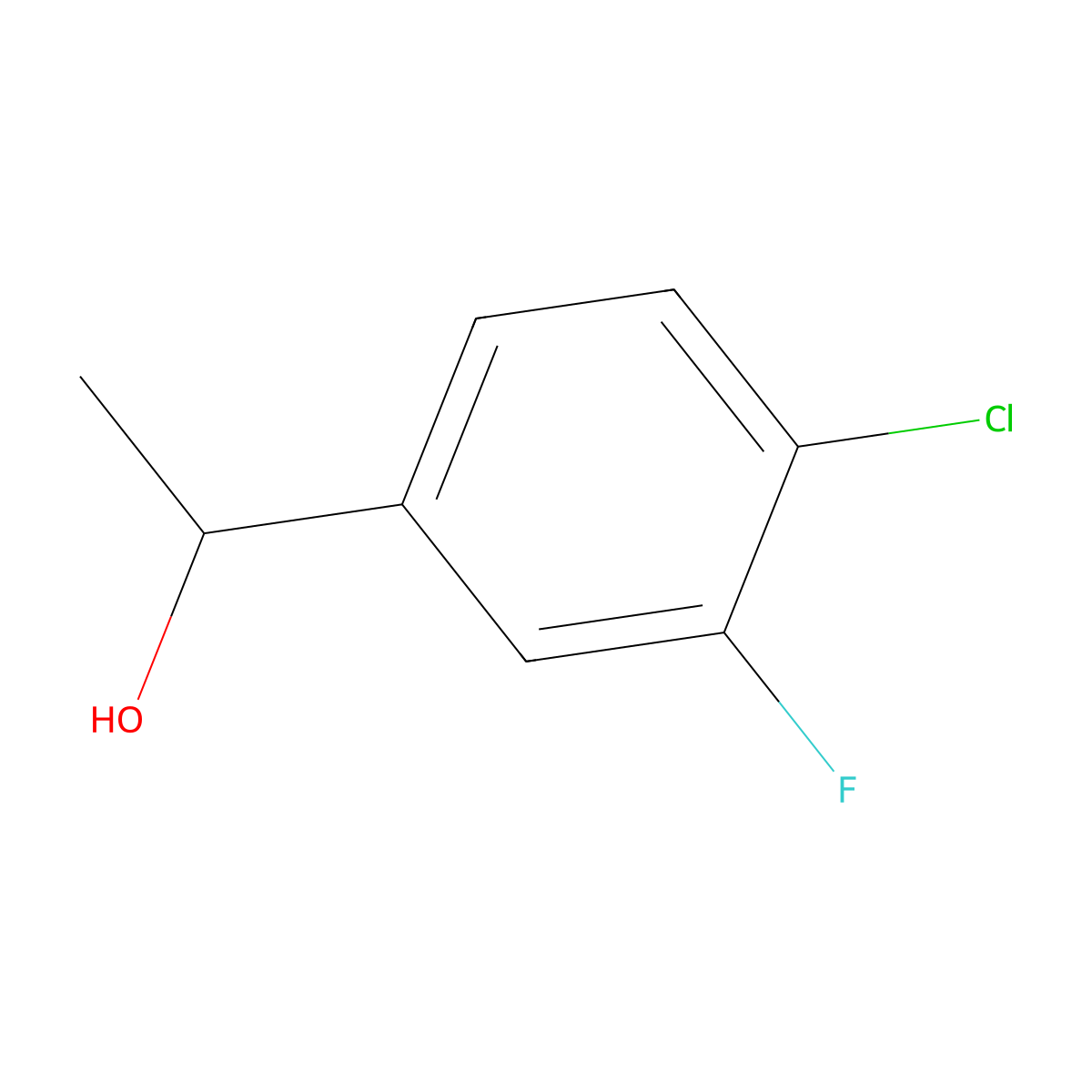 1-(4-Chloro-3-fluorophenyl)ethan-1-ol molecular structure, CAS 339001-14-8