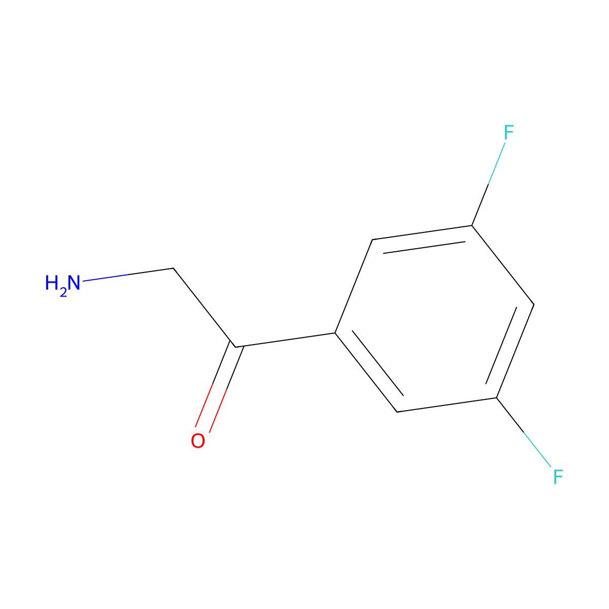 2-Amino-1-(3,5-difluoro-phenyl)-ethanone molecular structure, CAS 339001-26-2