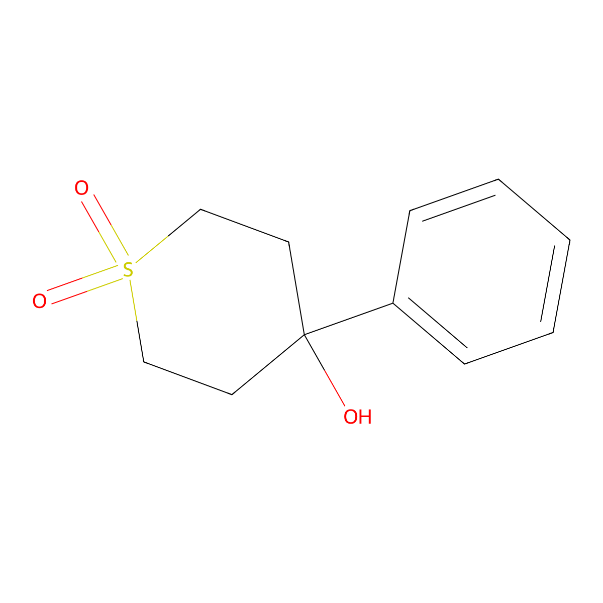 4-Hydroxy-4-phenyl-1lambda6-thiane-1,1-dione molecular structure, CAS 339001-48-8
