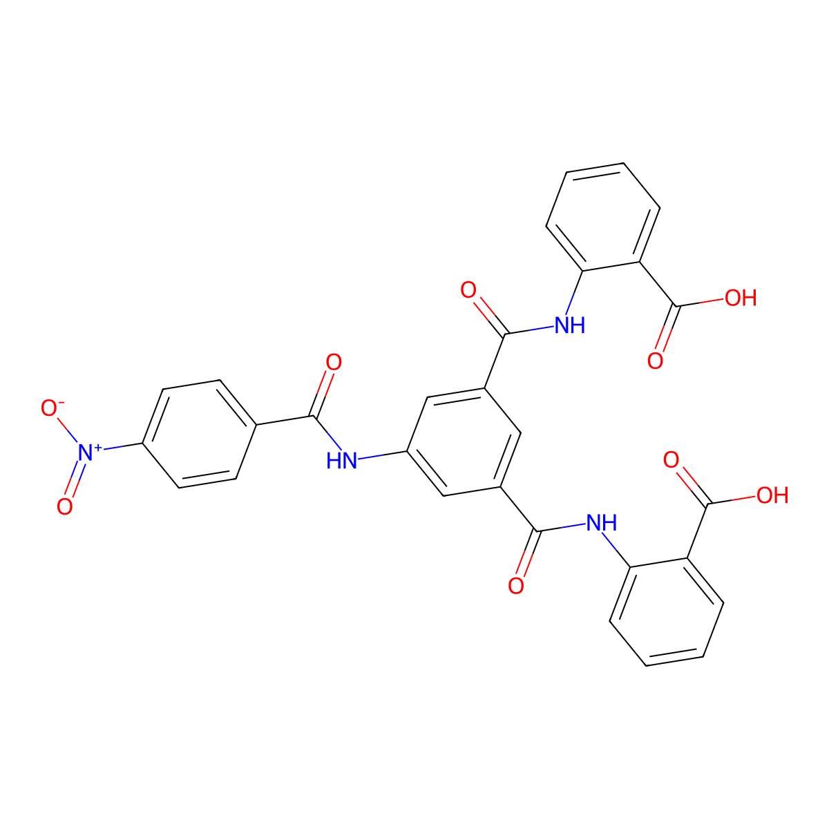 2,2'-((5-(4-Nitrobenzamido)isophthaloyl)bis(azanediyl))dibenzoic acid molecular structure, CAS 339006-32-5