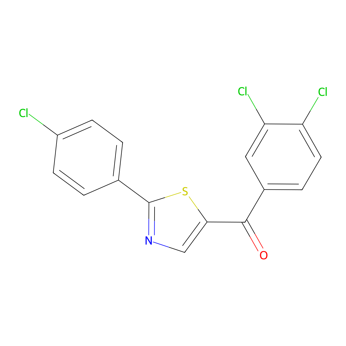 [2-(4-Chlorophenyl)-1,3-thiazol-5-yl](3,4-dichlorophenyl)methanone molecular structure, CAS 339007-99-7