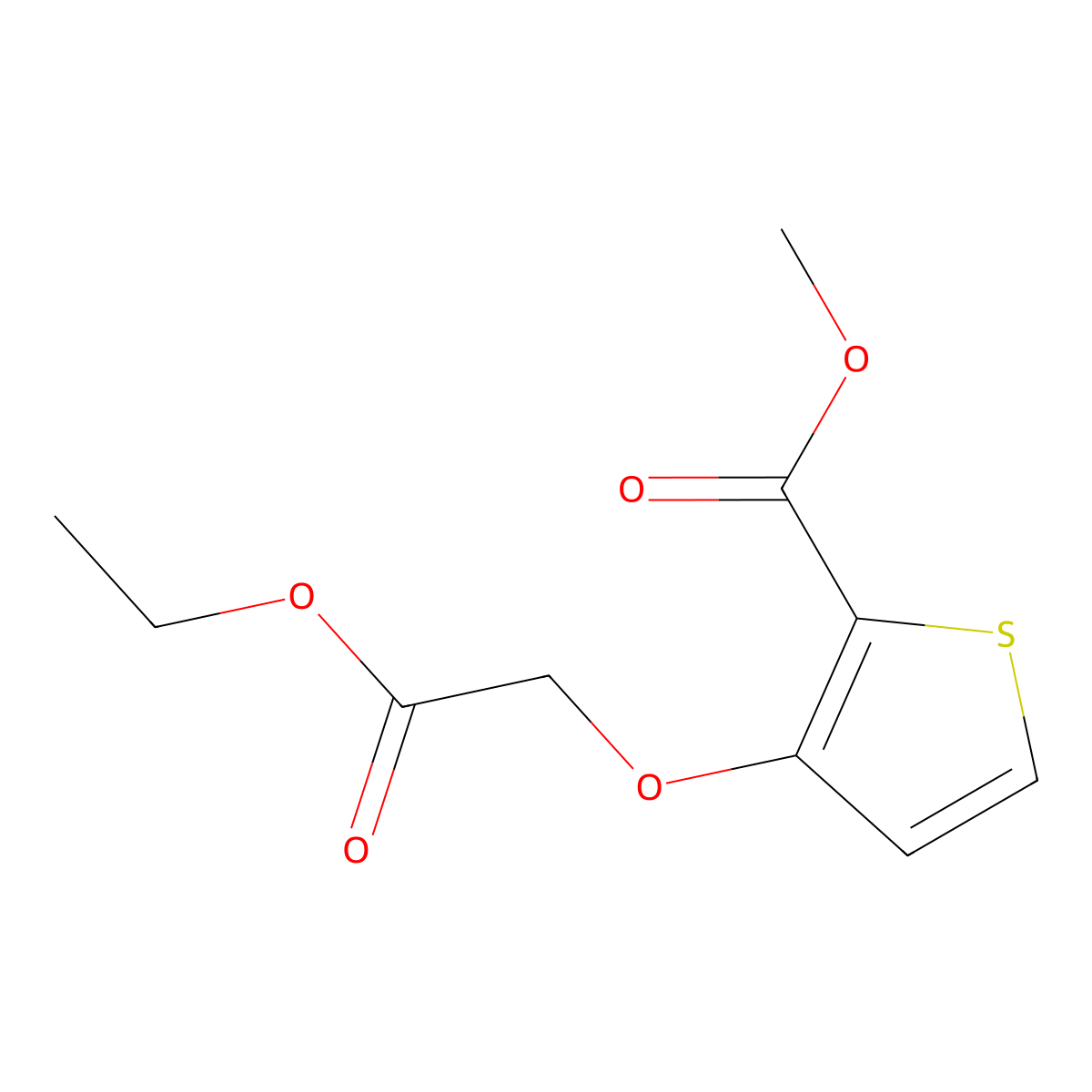 Methyl 3-(2-ethoxy-2-oxoethoxy)thiophene-2-carboxylate molecular structure, CAS 339008-04-7