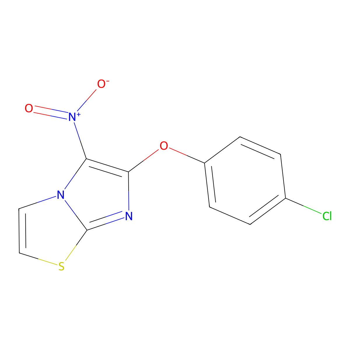 6-(4-Chlorophenoxy)-5-nitroimidazo[2,1-b][1,3]thiazole molecular structure, CAS 339008-06-9