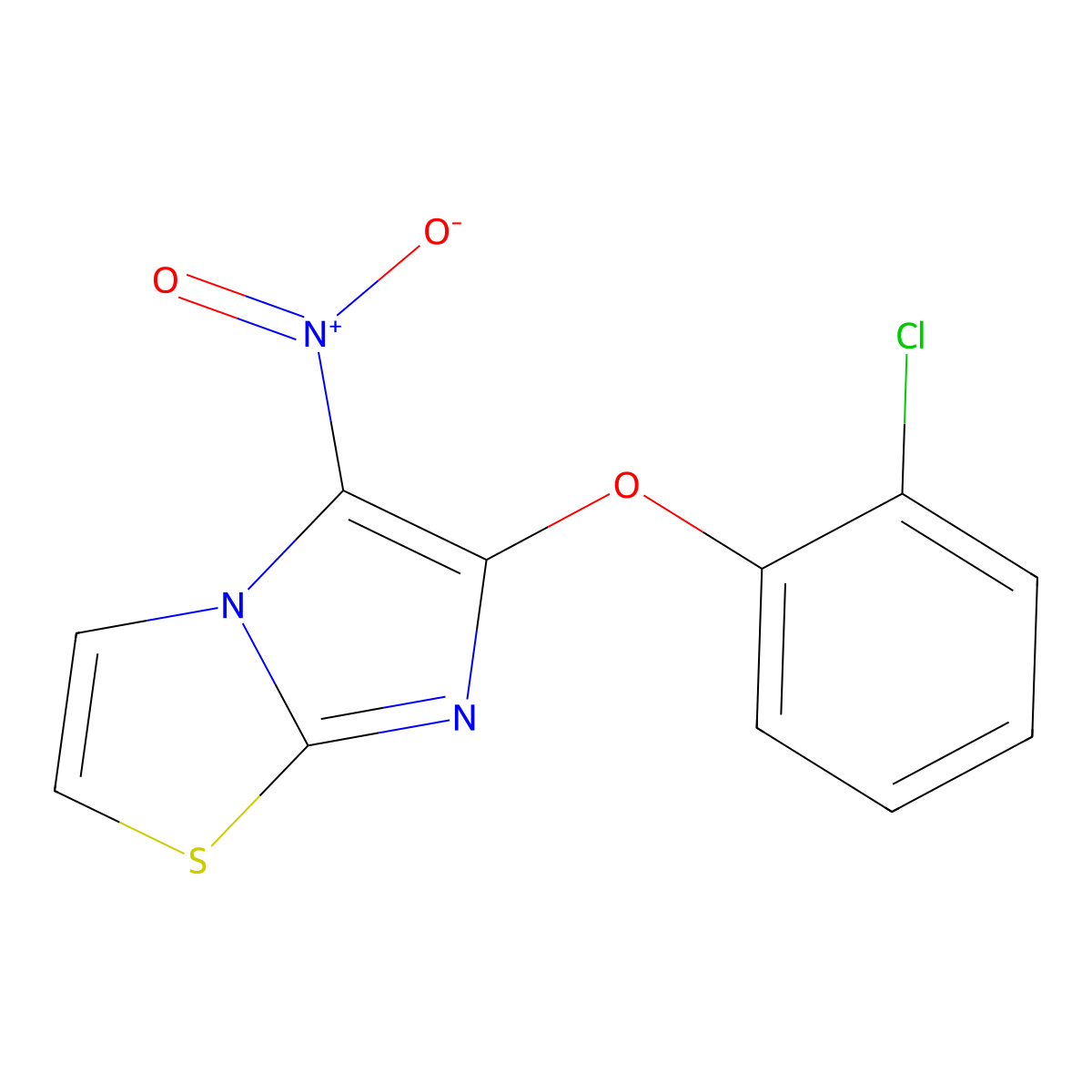 6-(2-Chlorophenoxy)-5-nitroimidazo[2,1-b][1,3]thiazole molecular structure, CAS 339008-07-0