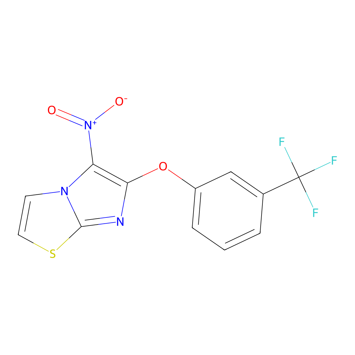 5-Nitro-6-[3-(trifluoromethyl)phenoxy]imidazo[2,1-b][1,3]thiazole molecular structure, CAS 339008-08-1