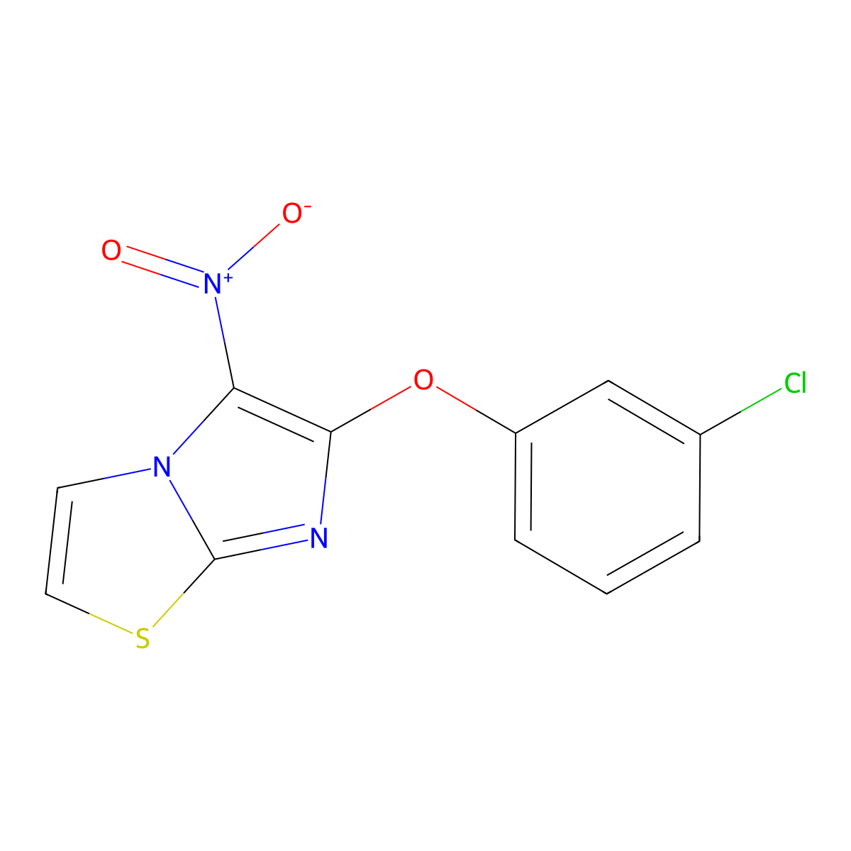 6-(3-Chlorophenoxy)-5-nitroimidazo[2,1-b][1,3]thiazole molecular structure, CAS 339008-09-2