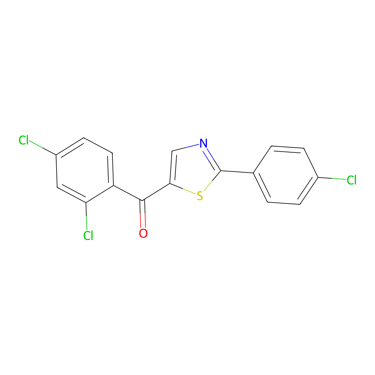 (2-(4-Chlorophenyl)-1,3-thiazol-5-yl)(2,4-dichlorophenyl)methanone molecular structure, CAS 339008-10-5