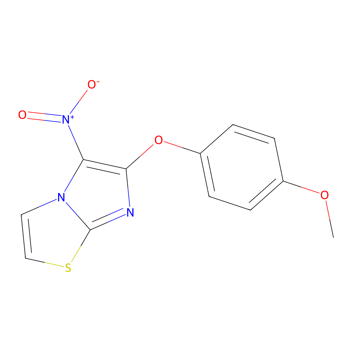 6-(4-Methoxyphenoxy)-5-nitroimidazo[2,1-b][1,3]thiazole molecular structure, CAS 339008-12-7