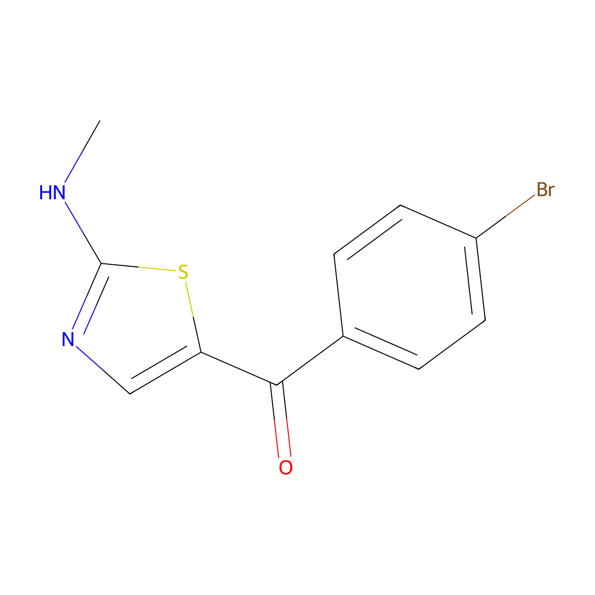 (4-Bromophenyl)(2-(methylamino)-5-thiazolyl)methanone molecular structure, CAS 339008-24-1
