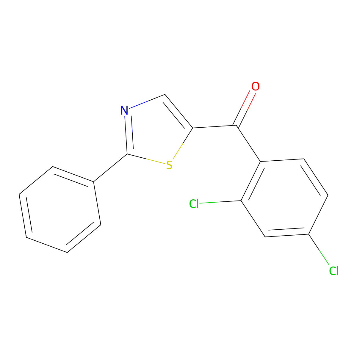 (2,4-Dichlorophenyl)(2-phenyl-1,3-thiazol-5-yl)methanone molecular structure, CAS 339008-27-4