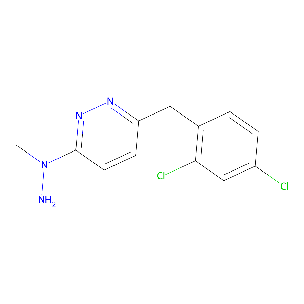 3-(2,4-Dichlorobenzyl)-6-(1-methylhydrazino)pyridazine molecular structure, CAS 339008-36-5