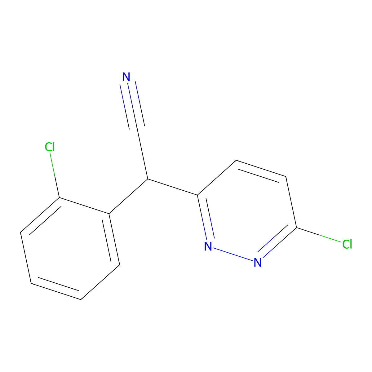 2-(2-Chlorophenyl)-2-(6-chloropyridazin-3-yl)acetonitrile molecular structure, CAS 339008-46-7