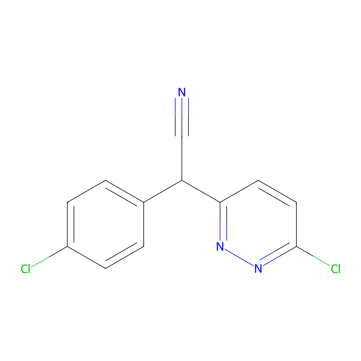 2-(4-Chlorophenyl)-2-(6-chloropyridazin-3-yl)acetonitrile molecular structure, CAS 339008-49-0