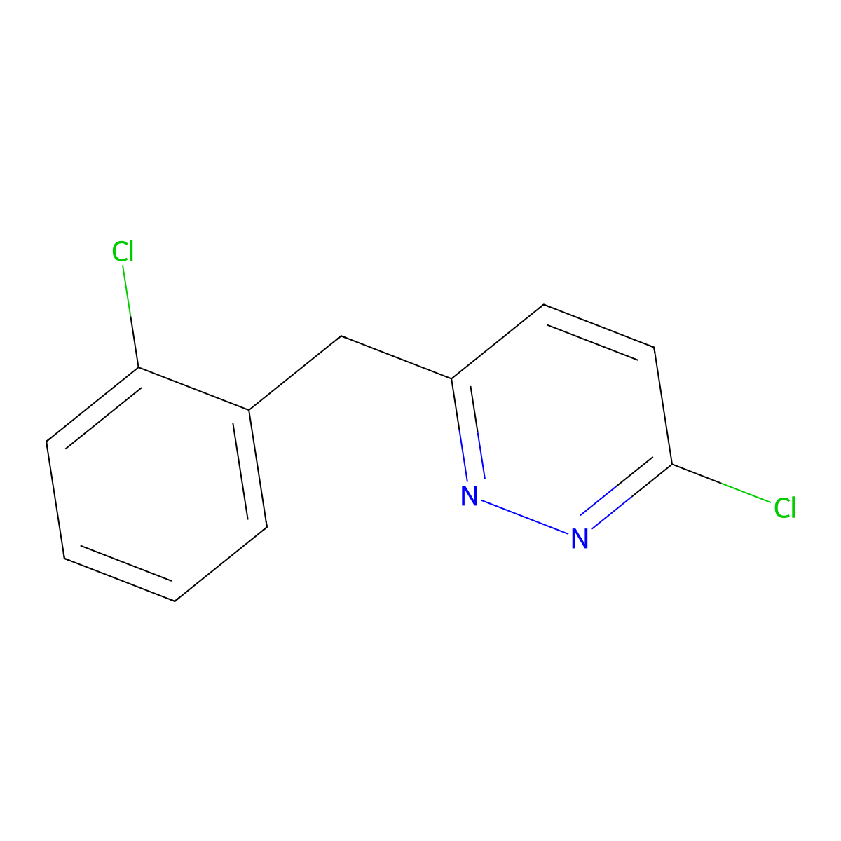 3-Chloro-6-[(2-chlorophenyl)methyl]pyridazine molecular structure, CAS 339008-53-6