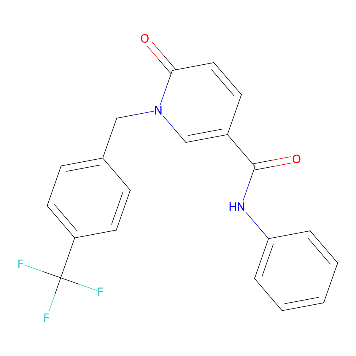 6-oxo-N-phenyl-1-[4-(trifluoromethyl)benzyl]-1,6-dihydro-3-pyridinecarboxamide molecular structure, CAS 339008-59-2