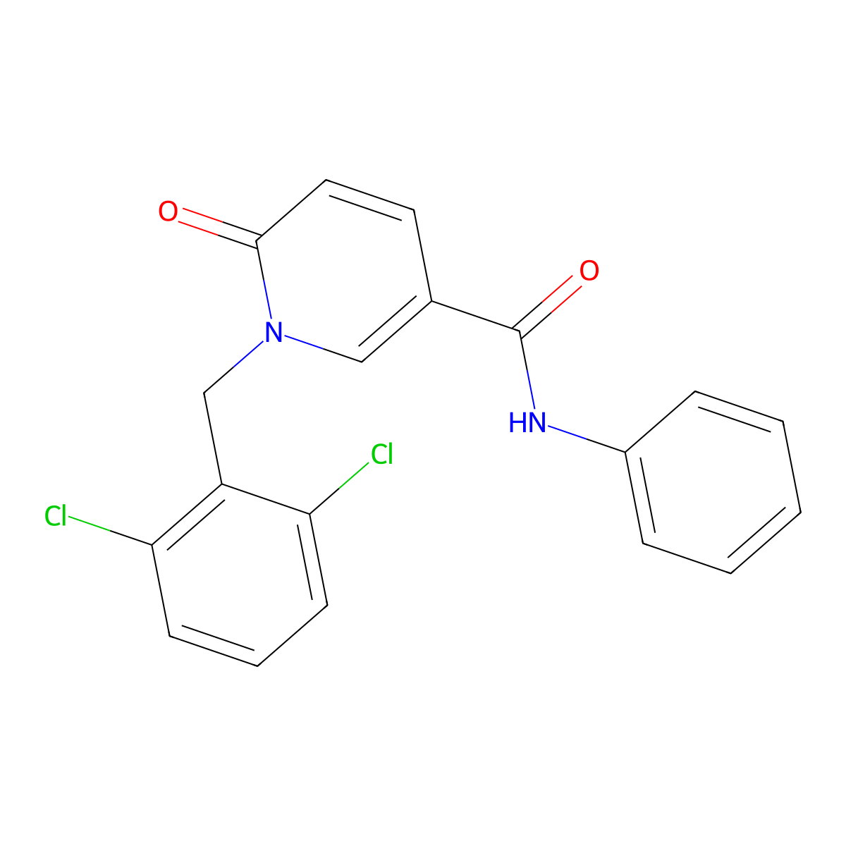 1-(2,6-dichlorobenzyl)-6-oxo-N-phenyl-1,6-dihydro-3-pyridinecarboxamide molecular structure, CAS 339008-60-5