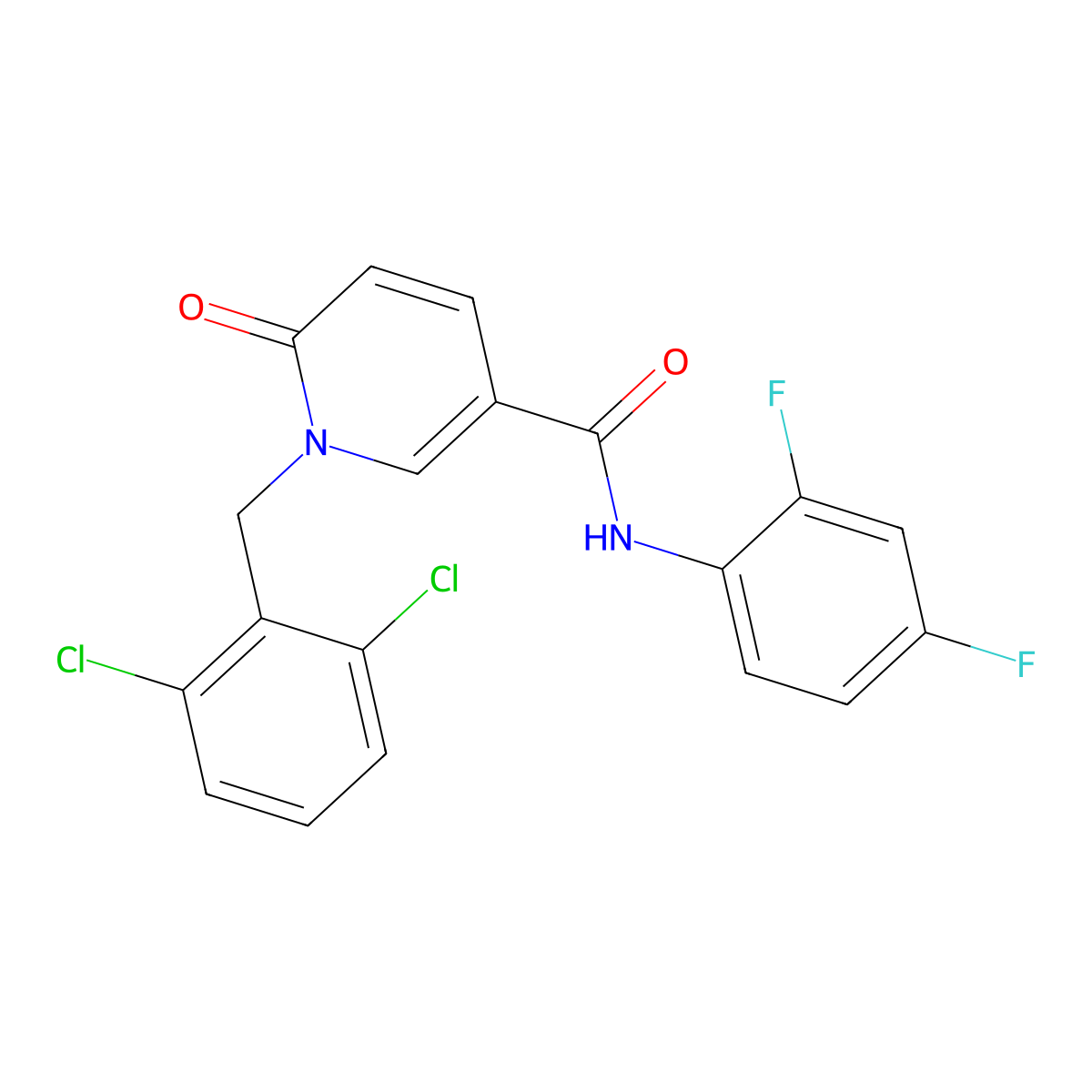 1-[(2,6-dichlorophenyl)methyl]-N-(2,4-difluorophenyl)-6-oxopyridine-3-carboxamide molecular structure, CAS 339008-61-6