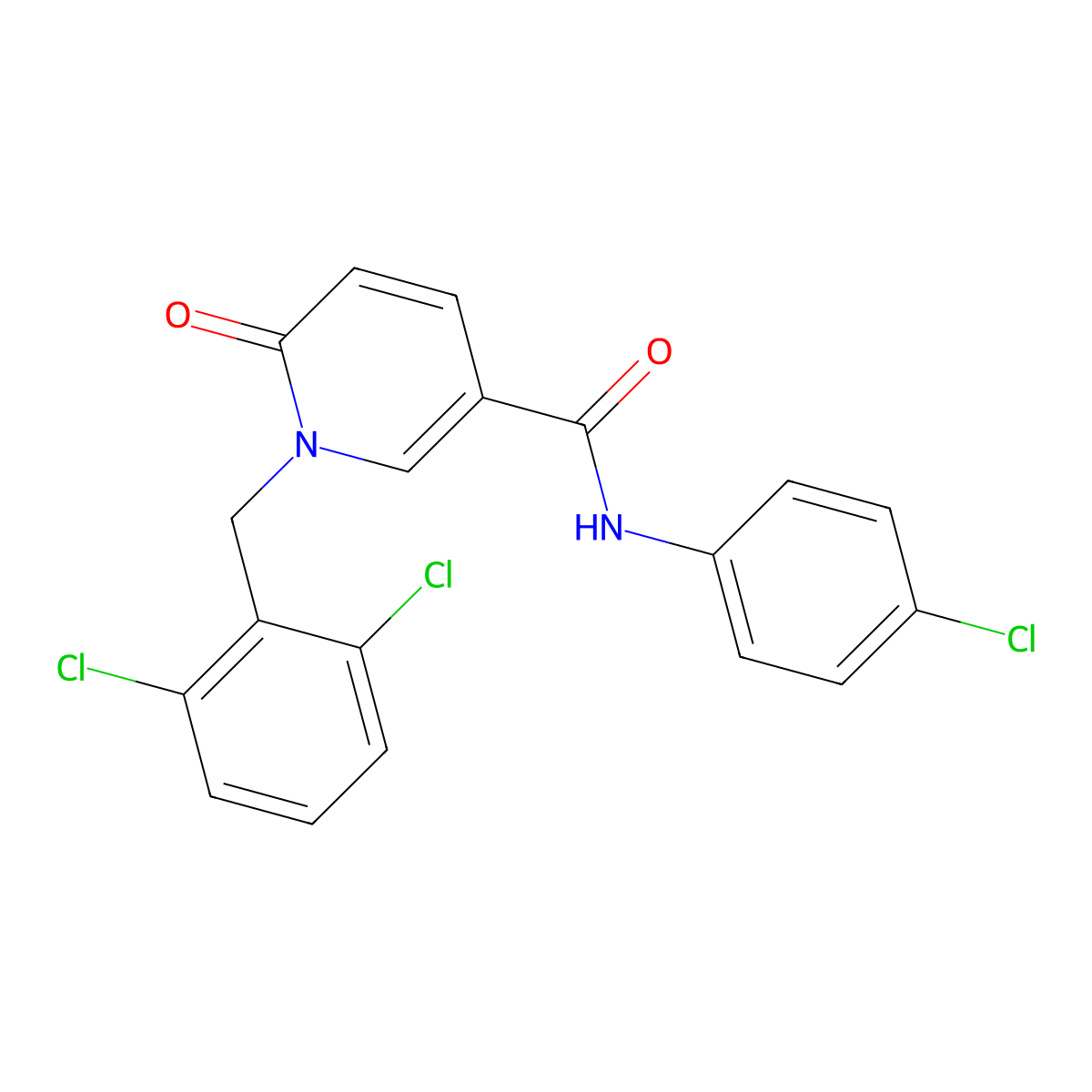 N-(4-chlorophenyl)-1-[(2,6-dichlorophenyl)methyl]-6-oxopyridine-3-carboxamide molecular structure, CAS 339008-62-7