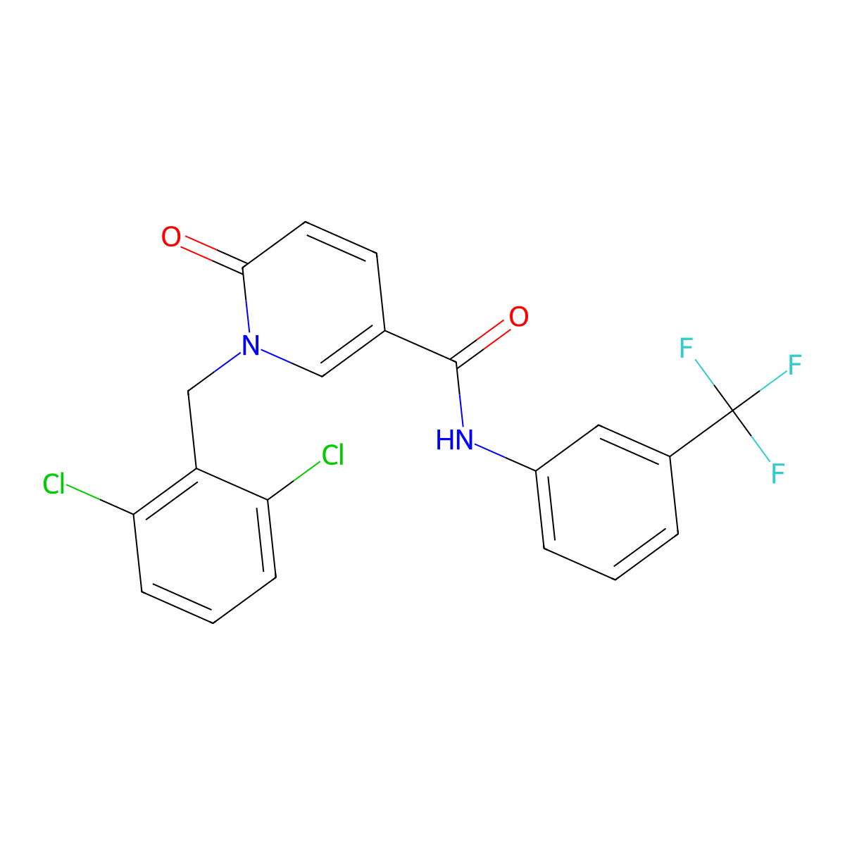 1-[(2,6-dichlorophenyl)methyl]-6-oxo-N-[3-(trifluoromethyl)phenyl]pyridine-3-carboxamide molecular structure, CAS 339008-63-8