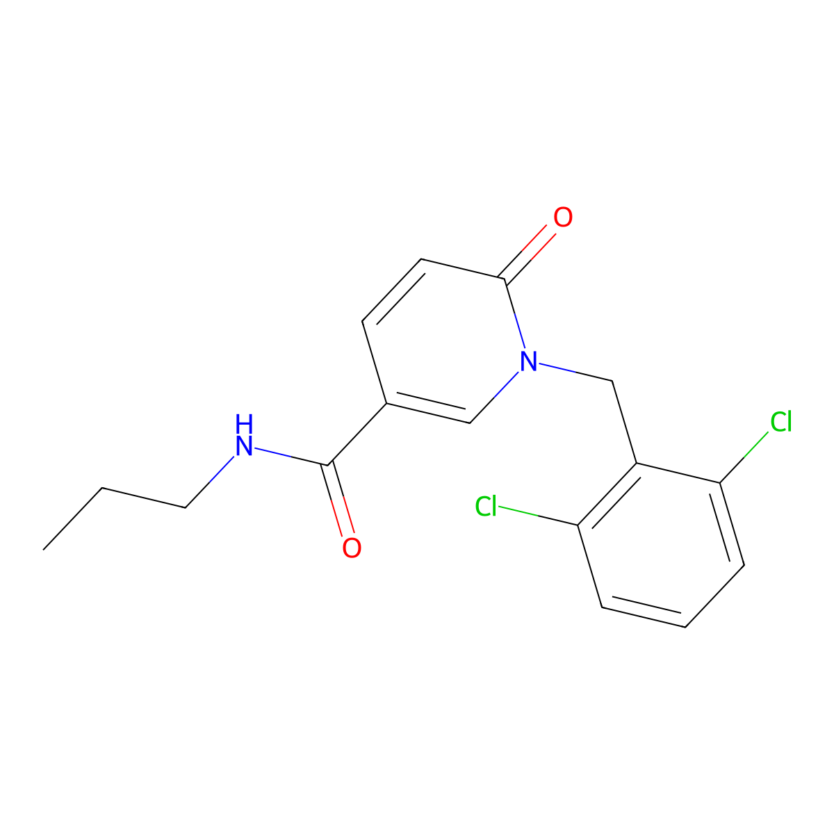 1-(2,6-dichlorobenzyl)-6-oxo-N-propyl-1,6-dihydro-3-pyridinecarboxamide molecular structure, CAS 339008-69-4