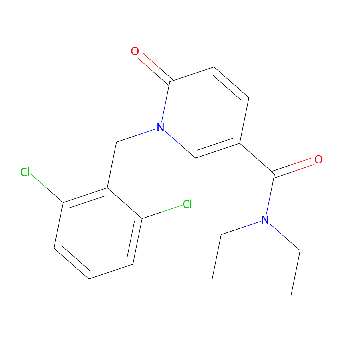1-(2,6-dichlorobenzyl)-N,N-diethyl-6-oxo-1,6-dihydro-3-pyridinecarboxamide molecular structure, CAS 339008-70-7