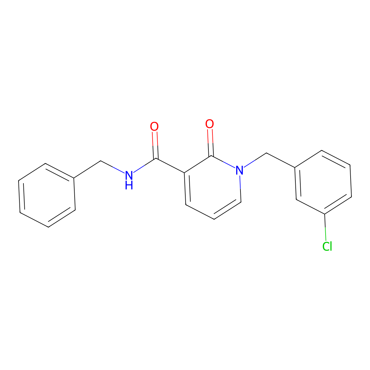 N-benzyl-1-(3-chlorobenzyl)-2-oxo-1,2-dihydro-3-pyridinecarboxamide molecular structure, CAS 339008-71-8
