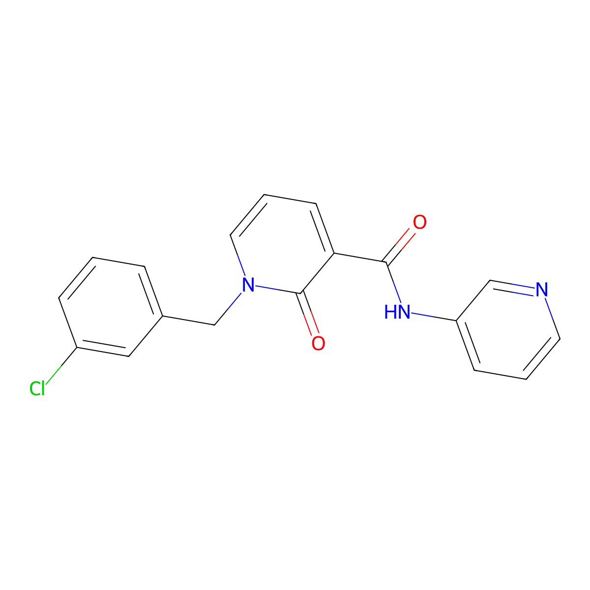 1-[(3-chlorophenyl)methyl]-2-oxo-N-(pyridin-3-yl)-1,2-dihydropyridine-3-carboxamide molecular structure, CAS 339008-73-0