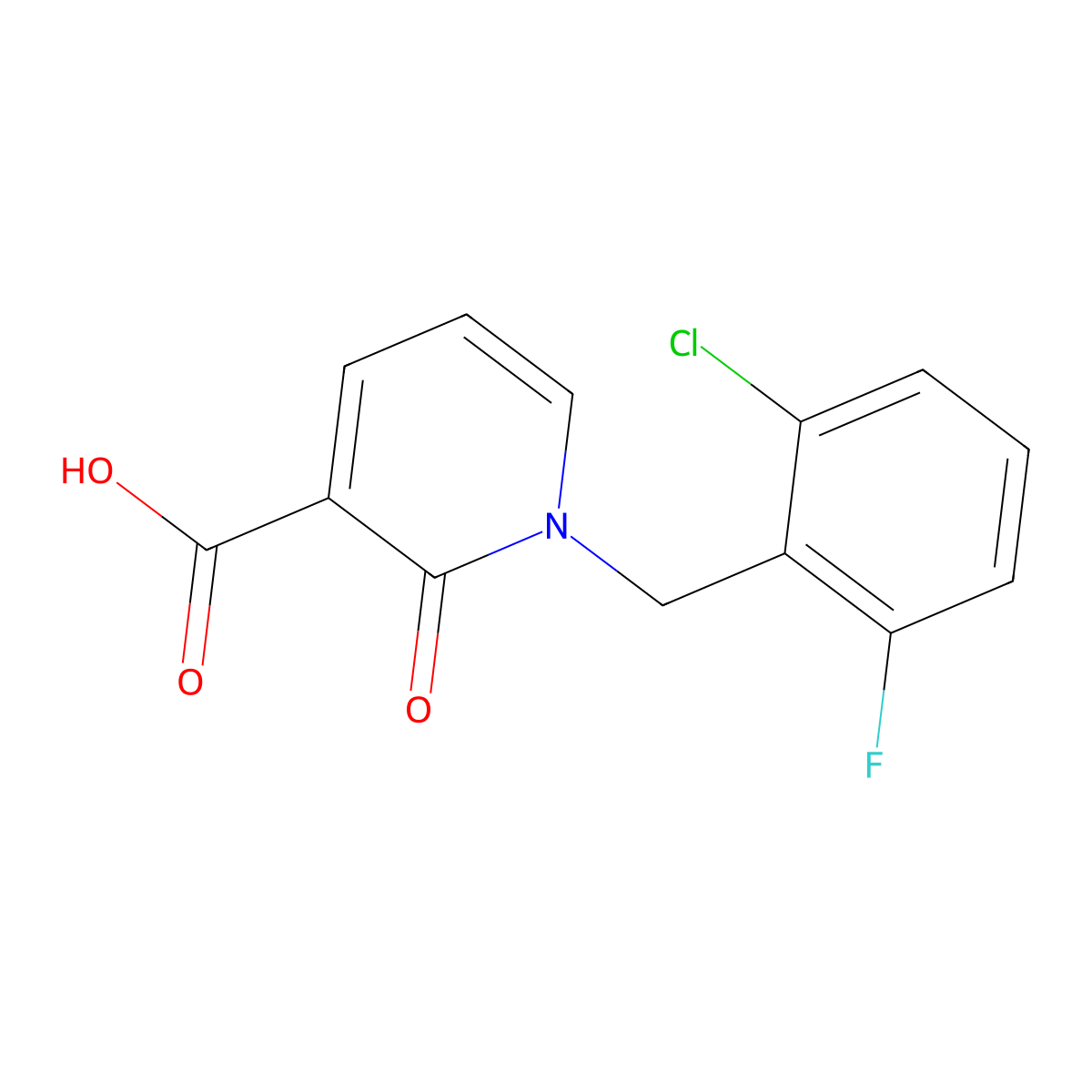 1-(2-Chloro-6-fluorobenzyl)-2-oxo-1,2-dihydro-3-pyridinecarboxylic acid molecular structure, CAS 339008-79-6