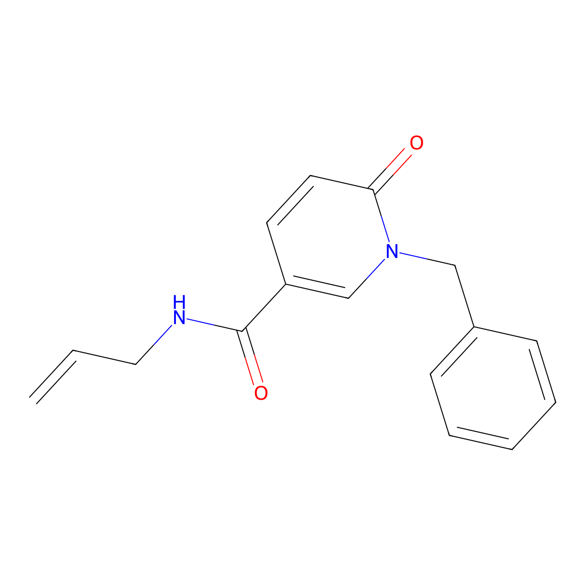 1-benzyl-6-oxo-N-prop-2-enylpyridine-3-carboxamide molecular structure, CAS 339008-82-1