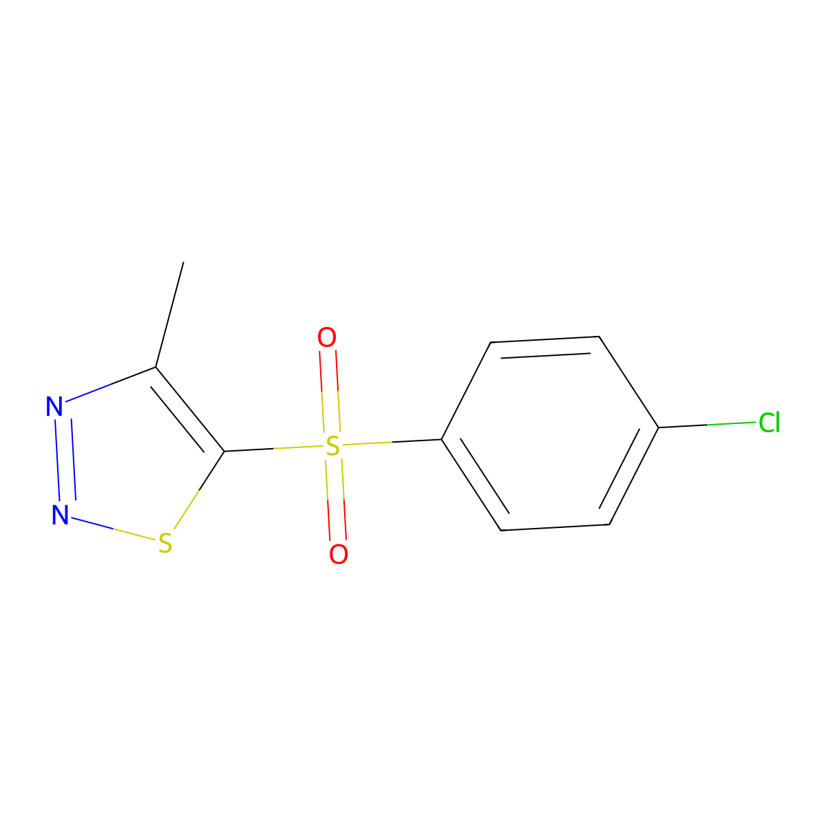 4-Chlorophenyl 4-methyl-1,2,3-thiadiazol-5-yl sulfone molecular structure, CAS 339008-83-2