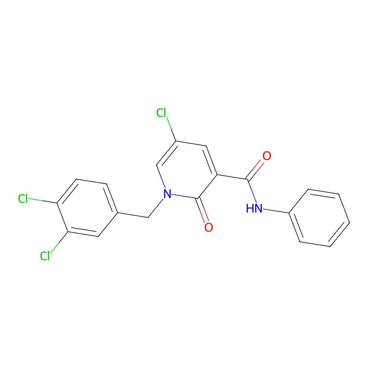 5-chloro-1-(3,4-dichlorobenzyl)-2-oxo-N-phenyl-1,2-dihydro-3-pyridinecarboxamide molecular structure, CAS 339008-85-4