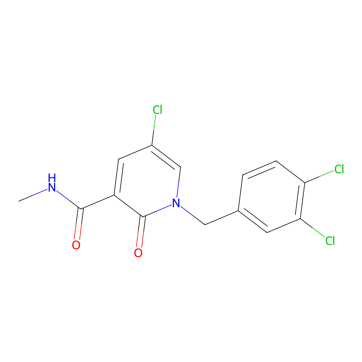 5-chloro-1-(3,4-dichlorobenzyl)-N-methyl-2-oxo-1,2-dihydro-3-pyridinecarboxamide molecular structure, CAS 339008-90-1