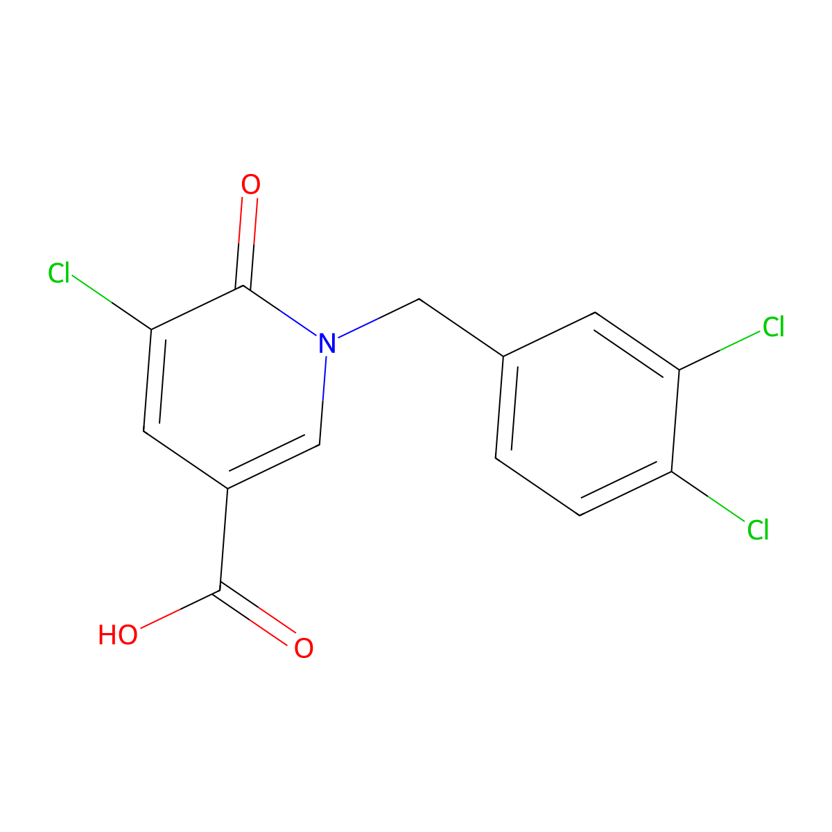 5-Chloro-1-(3,4-dichlorobenzyl)-6-oxo-1,6-dihydro-3-pyridinecarboxylic acid molecular structure, CAS 339008-91-2