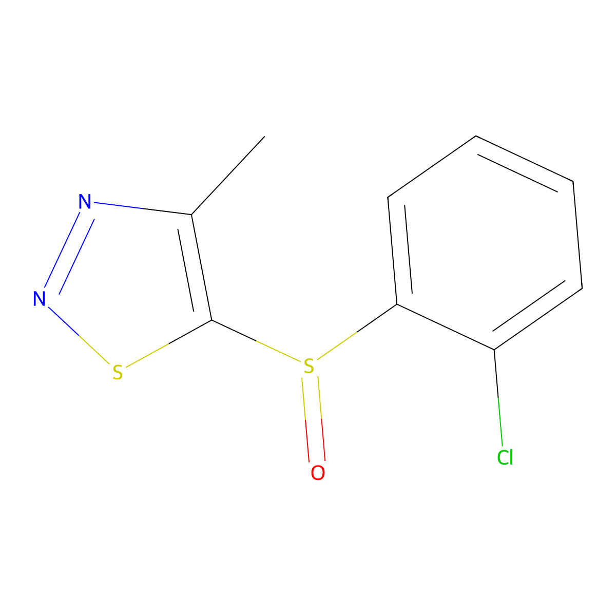 2-Chlorophenyl 4-methyl-1,2,3-thiadiazol-5-yl sulfoxide molecular structure, CAS 339008-92-3