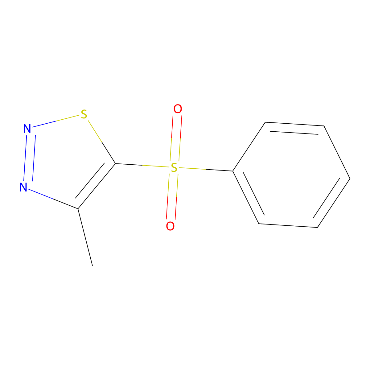 4-Methyl-1,2,3-thiadiazol-5-yl phenyl sulfone molecular structure, CAS 339008-93-4