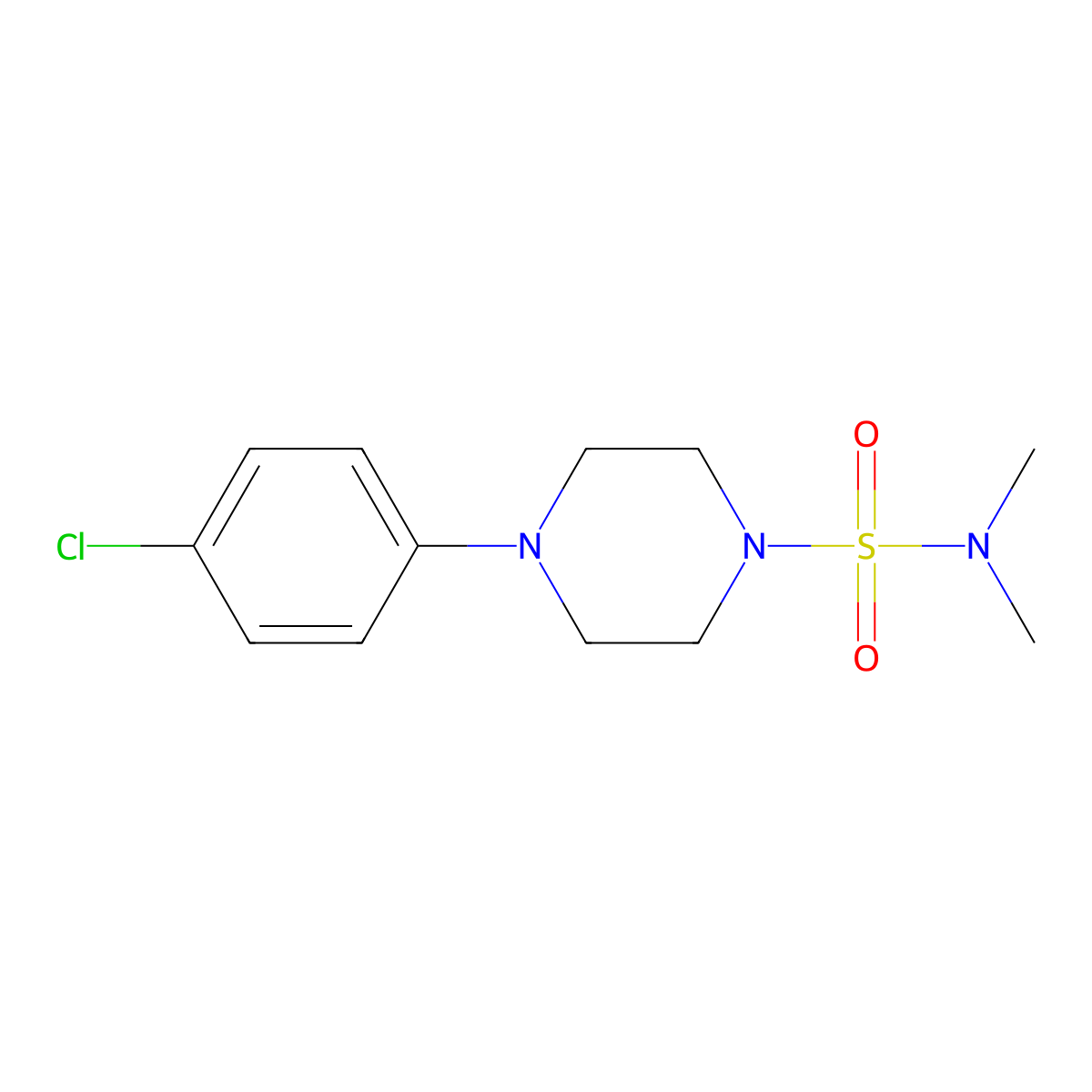 4-(4-chlorophenyl)-N,N-dimethylpiperazine-1-sulfonamide molecular structure, CAS 339008-95-6